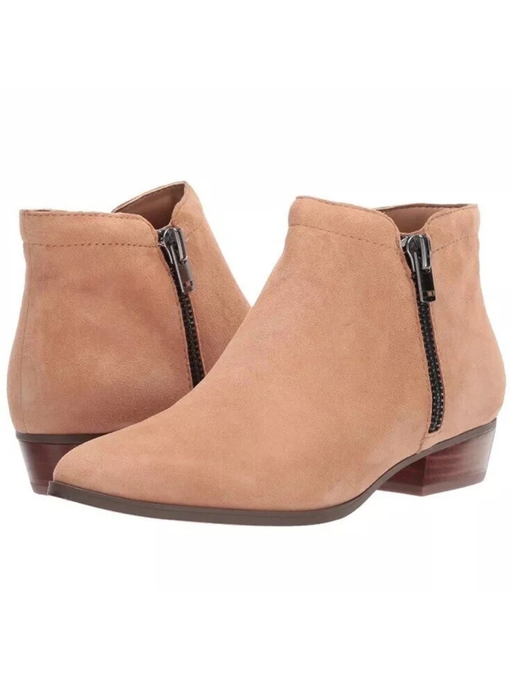 Naturalizer Blair Blush Suede Ankle Booties with Side Zip size 8.5